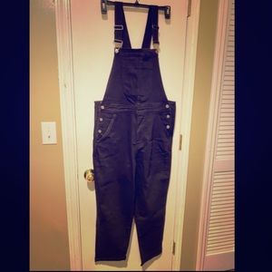 J Crew Factory black denim overalls